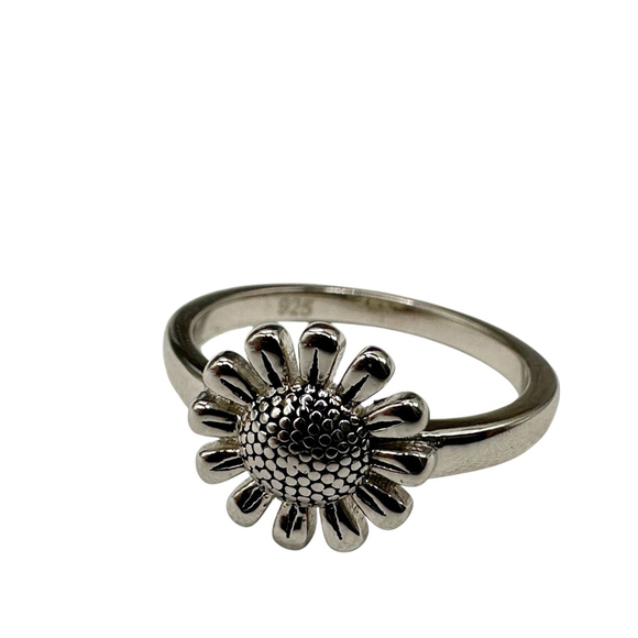 925 Sterling Silver Sunflower Ring Womens 6 Biker Hippie Flower Summer Daisy NWT - Picture 8 of 13